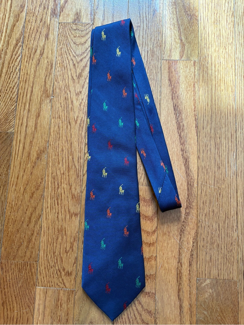 Polo Ralph Lauren Men’s Tie Navy Multicolor Pony Made in Italy